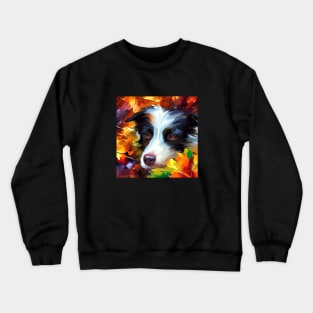 Border Collie - Face Among Foliage Crewneck Sweatshirt